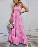 Vestido casual de moda primavera-verano con tirantes finos a rayas para mujer - details 8