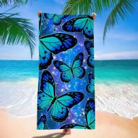 Toallas de playa de secado rápido de 140x70cm, manta de microfibra, toalla de baño súper absorbente para piscina, deportes acuáticos, estampado de mariposas, nuevo - details 3