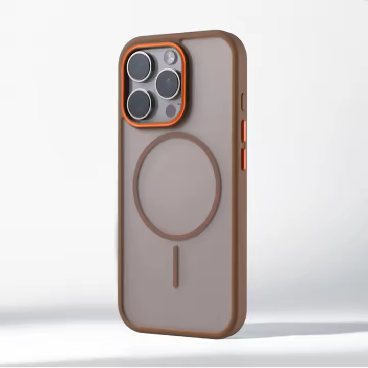 Funda magnética translúcida mate de lujo para iPhone 16 Pro Max 15 14 Plus 13 Pro 12 para cubierta de carga inalámbrica Magsafe a prueba de golpes - 1