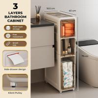 Mueble auxiliar de baño con ruedas y cajones. Gabinete de Almacenamiento Estrecho. Armario Lateral Impermeable para Toallas de Baño. Armario auxiliar de baño. Cajonera móvil. - details 17