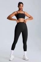 Conjunto de ejercicio de yoga sin costuras para mujer, ropa deportiva de entrenamiento portátil, gimnasio y fiesta, conjunto de 2 piezas - details 12