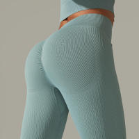 Leggings push-up sin costuras para mujer, pantalones elásticos de cintura alta para entrenamiento, correr, yoga, gimnasio - details 25