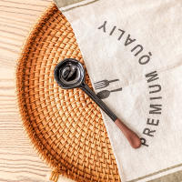 Cuchara de café de cerámica resistente al calor mango largo retro de estilo japonés condimento de arcilla cuchara agitadora al por mayor cerámica gruesa hecha a mano ins viento pequeño - details 6