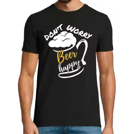 Dont Worry Beer Happy Camisetas CERVEZA,Pack Regalo Camiseta Personalizada - 1