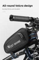 WEST BIKING-bolsa impermeable para cuadro delantero de bicicleta, con logotipo reflectante, para tubo superior de MTB, almacenamiento multicapa, accesorios para ciclismo - details 7