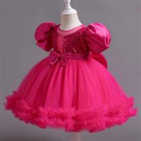 Vestido de Princesa Rosa de Esponja Primera Comunión Aniversario de Niño Fiesta de Boda - details 13