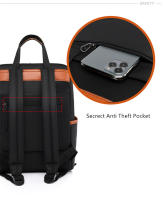 Mochila De trabajo simple para mujer, bolso de mano para ordenador portátil, mochila de hombro ligera informal, mochila de viaje de gran capacidad con cinturón de equipaje - details 9