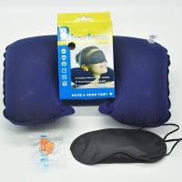 3 piezas de juego de almohada de viaje inflable en forma de U - Soporte de cuello de silicona con reposacabezas, tapones para los oídos y máscara para los ojos - Portátil, lavable, opciones multicolores - details 2