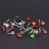 Piercing de hélice de 5 piezas, barra de 1,2x10mm con bola cuadrada de 3mm, pendiente, bola en forma de S, Piercing para nariz y labio - details 6