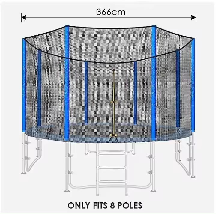 Malla de Seguridad para Trampolín con Polos Superiores 6/8 Pole para Marco Redondo Transpirable Resistente al Clima - 1