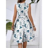 Vestido casual de verano para mujer 2025temu con cuello en V, sin mangas y estampado. - details 9