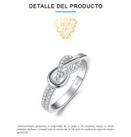 -Anillo de Plata de Ley 925 con forma de nudo infinito, joyería fina, con piedras preciosas, para mujer - details 2