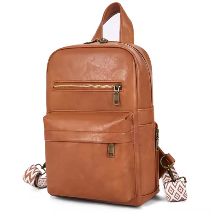 Bolsa de montañismo PU para mujer, bolso de hombro para ordenador portátil de corta distancia, mochila de compras para senderismo al aire libre, mochila escolar grande de moda para adolescentes - 1