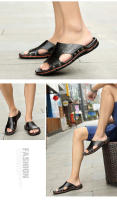 Nuevas sandalias de verano para hombre, zapatillas de playa de verano, sandalias de cuero genuino, zapatillas planas informales transpirables con agujeros - details 14