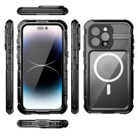 Funda De Silicona A Prueba de Agua IP68 Grado Militar Para iPhone 15 14 Pro Max Plus Deportes Acuario Submarino Escalada Material Aluminio IAOOPOO - details 12