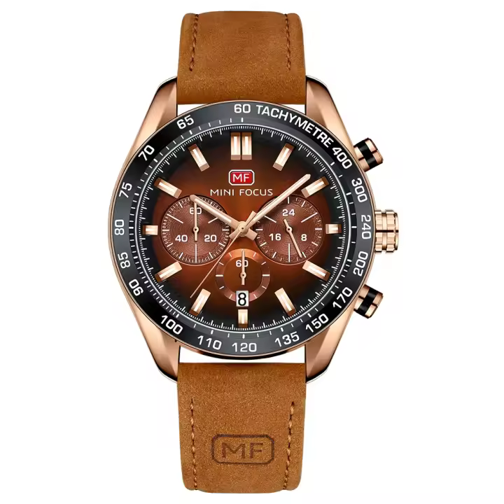 Reloj de cuarzo informal para hombre, correa de cuero genuino Crazy Horse, luminoso, resistente al agua, reloj de moda, regalo para él - 1