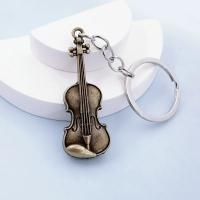 2 unid/set llavero de instrumento Musical Vintage guitarra y violín colgante joyería para hombres y mujeres accesorios únicos - details 3