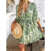 Vestido fluido sin tirantes con estampado floral bohemio para mujer, verano 2025 - details 48