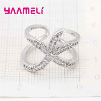 Anillo ajustable de Plata de Ley 925 Original, anillo ajustable con estrella de mar grande pavimentado, cristales blancos brillantes, anillos de apertura, accesorio para mujer - details 4