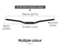 Manillar de Bicicleta de Montaña WAKE de Aleación de Aluminio Diámetro de 720mm o 780mm - details 4