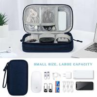 Organizador de accesorios electrónicos de viaje, almacenamiento portátil impermeable de doble capa para Cable, disco duro, banco de energía - details 2