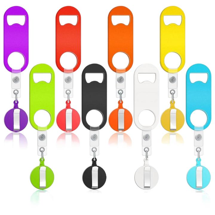 Abridor de Botellas Retráctil Profesional de Acero Inoxidable 360 °   Destapador de Cerveza Giratorio Multiusos con Portacredencial de Aniversario