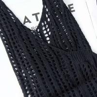 Vestido informal semitransparente de punto para mujer, vacaciones en la playa, estilo europeo, sin mangas, con espalda abierta - details 29