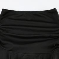 BUNO-minifalda con volantes de cintura baja para mujer, faldas cortas sexys Y2K con cordón ajustado negro, trajes informales de moda para verano - details 8