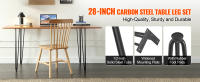 SucceBuy Patas de mesa con horquilla de 0,7 m, juego de 4 patas de escritorio resistentes con capacidad de carga de 408,2 kg para mesas de comedor, bancos y sillas, acero al carbono sólido, acabado negro - details 0