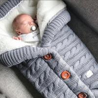 Saco de dormir de punto grueso para bebé, forro de Cachemira de imitación infantil, envoltura para recién nacido, manta para cochecito de niño - details 4