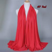 Hijab de algodón liso para mujer, chal largo y elástico, bufanda de red para el cuello, Sjaal musulmán, 35 colores, 180x80Cm - details 19
