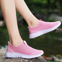 Flyknit-zapatillas de correr para mujer, zapatos deportivos transpirables, ligeros, suaves, color rosa - details 5