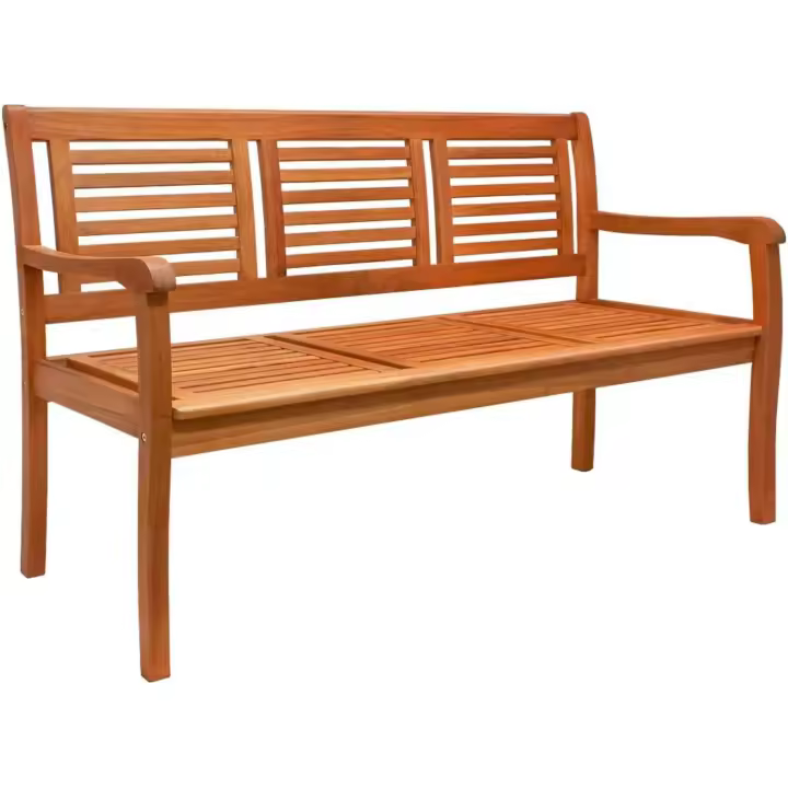 Banco de jardín de madera FSC ®   Capacidad de Carga 480Kg 3 Plazas 153x90x60cm Eucalipto Terraza Balcón - 1