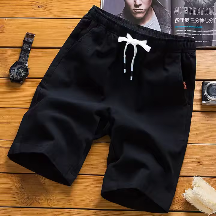 Pantalones cortos informales de talla grande de verano para hombre, pantalones de playa para correr, pantalones cortos deportivos rectos, pantalones de chándal finos para hombre, pantalones cortos sueltos de ocio - 1