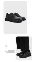Zapatos de moda de oficina de negocios con cordones cómodos de cuero formal de caña alta para hombres, zapatos transpirables de uso diario - details 4