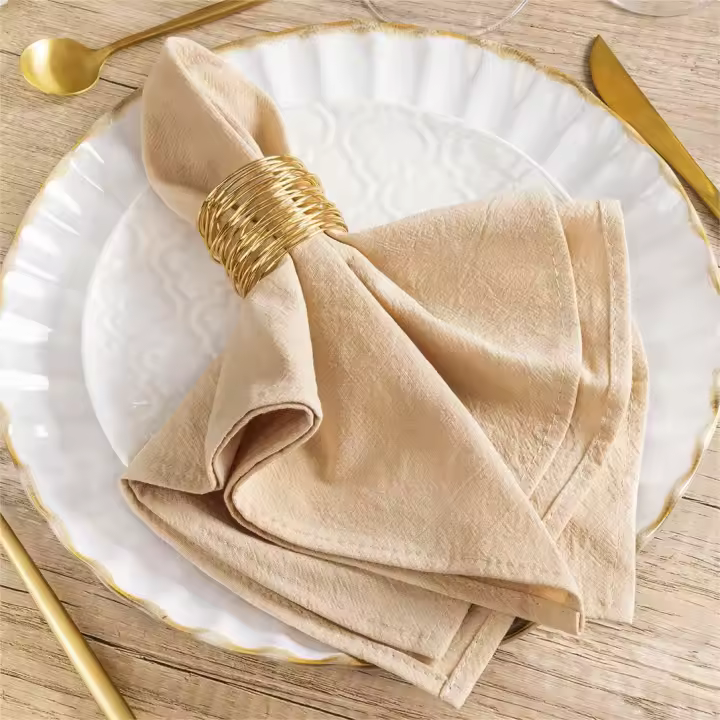 Servilletas de Algodón 100% Suaves y Reutilizables 4PCS Ideal para Comedores, Bodas, Fiestas, Restaurantes - 1