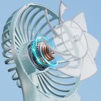 Mini ventilador portátil de mano, 3 engranajes, gancho para montañismo, pequeño ventilador eléctrico, ventilador de escritorio recargable de bajo ruido - details 9