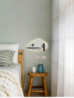 TOMAXIN lámpara de pared LED Cloud, foco de lectura de cabecera, Simple, dormitorio, estudio, Hotel, lámpara de pared con estante giratorio - details 6