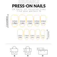 24pcs Uñas Postizas Cortas En Forma De Almendra Con Borde Redondo Y Perlas Blancas Diseño Francés Lindo Y Dulce Para Uso Diario - details 8