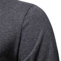 Nueva camiseta de manga larga de color sólido para hombre, talla europea, deportes casuales, cuello redondo, camisa de manga larga con estampado de letras de algodón puro - details 7