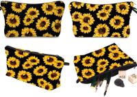 Bolsa de maquillaje Girasoles Viaje Pequeño Organizador Cosmético Portátil para Mujeres Niñas Cremallera Impermeable Embrague Neceser Bolsa de Almacenamiento - details 2