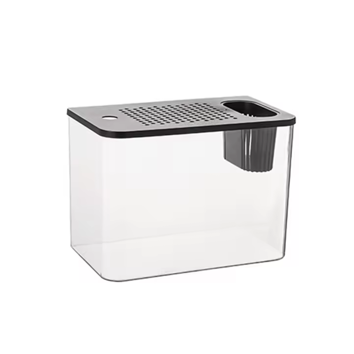 Tanque de peces transparente creativo con tapa, tanque de tortuga pequeño, tanque de acuario Betta resistente a caídas para decoración del hogar - 1