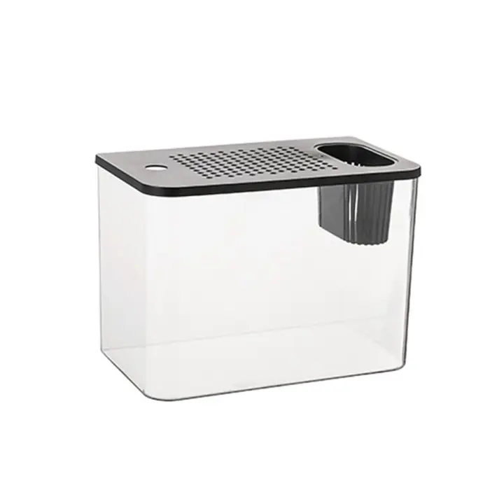 Tanque de peces transparente creativo con tapa, tanque de tortuga pequeño, tanque de acuario Betta resistente a caídas para decoración del hogar - 1