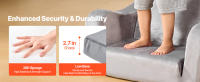 Sofá Infantil 2 en 1 SucceBuy, Sofá Plegable para Niños Pequeños con Reposabrazos, Fabricado con Esponja 28D y Tela de Pelo Corto, Silla Convertible en Tumbona para Jugar o Relajarse, Tamaño Mediano, Gris - details 5