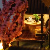 Kit de bricolaje de casa de muñecas de madera en miniatura con muebles, casa japonesa con jardín - details 0
