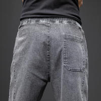 Jeans de Carga para Hombres Estilo Callejero Talla Grande Media Pesadura Bolsillos Negro Azul - details 23