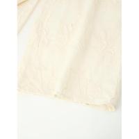 - Acogedora moda de verano bordada para mujer, top hueco sin mangas con cuello redondo + pantalones rectos con cordón, informal sólido - details 11