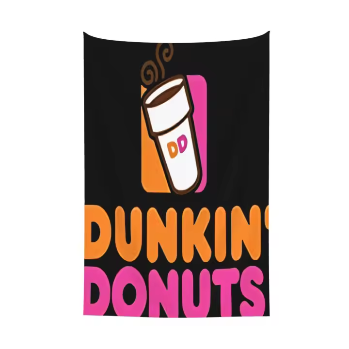 Tapiz de donas DUNKIN para colgar en la pared, telón de fondo para dormitorio y sala de estar - 1