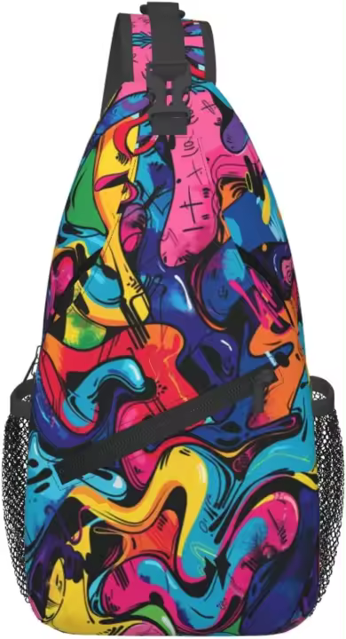 Bolso Cruzado de Arte Graffiti Ligero Mochila Deportiva para Viajes, Senderismo - 1