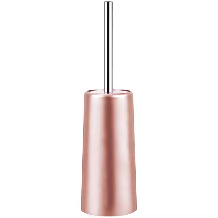 Escobilla y soporte para inodoro de acero inoxidable, Juego de cepillos limpiadores de cuencos para baño, oro rosa - 1